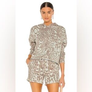 Revolve X Chaser French Linen Terry Cropped Hoodie Size Small